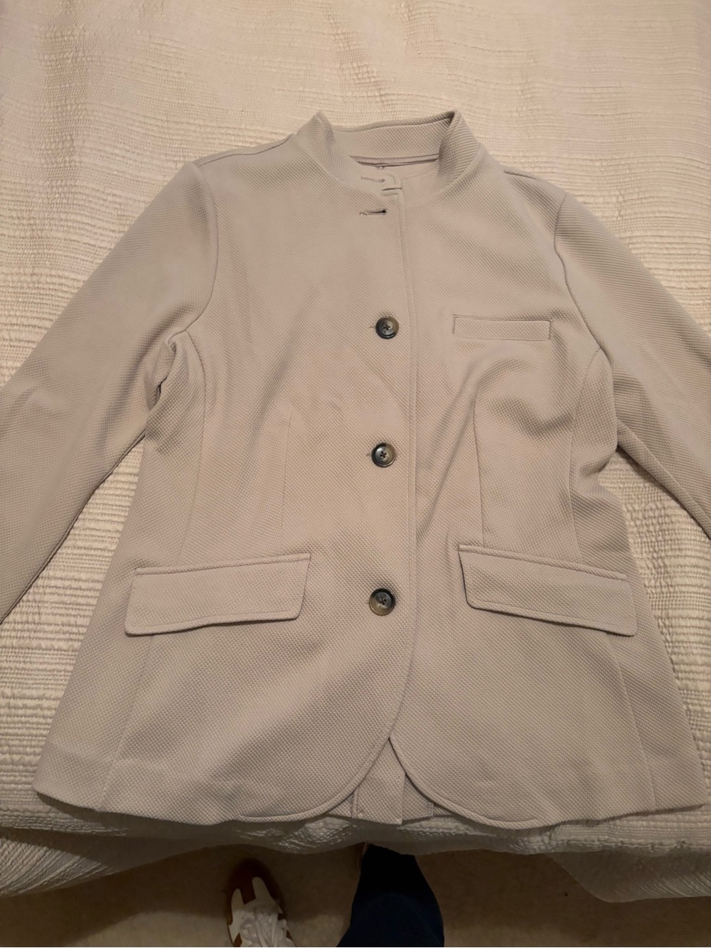 Banana Republic Cream Collarless Button Top